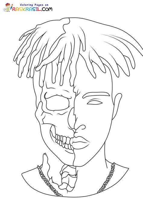 Find a collection of coloring pages inspired by the images of XXXTentacion, the American rapper who is gaining popularity. Choose your favorite and print for free online.